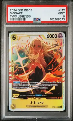 PSA S-Snake SR OP08-112 Two Legends Foil One Piece TCG Psa 9 - Image 1