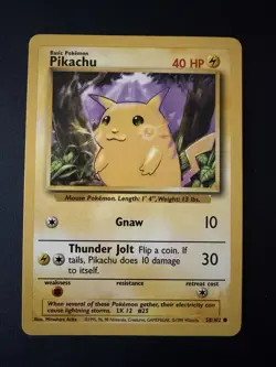 💥 Pikachu Non Holo Foil - Pokemon TCG 1999 Base Set Vintage Card # 58/102 - Image 1