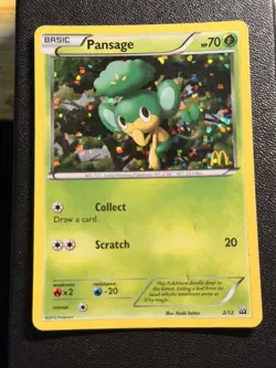 Pansage 2/12 - McDonald's Promos - Stamped Holo Pokemon Card 2012 LP - Image 1