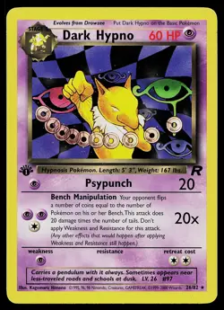 Pokemon Card - Dark Hypno Team Rocket 26/82 Rare 1st Edition - Image 1