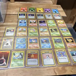 Vintage 1999 Pokemon Base Set - Lot of 33 Common & Uncommon Cards - NO DOUBLES! - Image 1