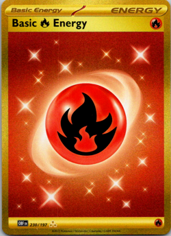 Basic Fire Energy - 230/197 - Pokemon Obsidian Flames Secret Rare Card NM - Image 1