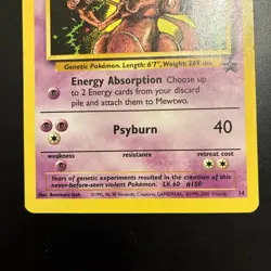 Mewtwo Black Star Promo 14 Pokemon Card - MP - Image 3