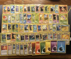 Pokemon Base Set Uncommon And Common Complete Set -WOTC Pokemon- LP/EX -70 Cards - Image 1