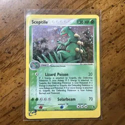 Sceptile 11/109 Ruby and Sapphire Holo Swirl RARE POKEMON CARD (MP) TCG 2003 - Image 1