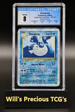 CGC 8 Dewgong 40/110 Legendary Collection 2002 Reverse Holo Pokemon Card WOTC - Image 1