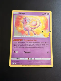 Pokemon TCG Mew Celebrations Holo Rare Card 011/025 - Image 1