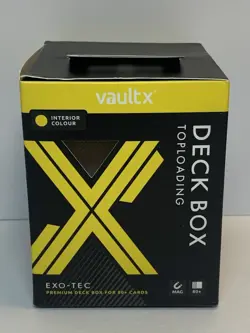 Vault X Exo-Tec Toploading Deck Box 80+ Card Capacity ~ Black & Yellow ~ NEW - Image 2