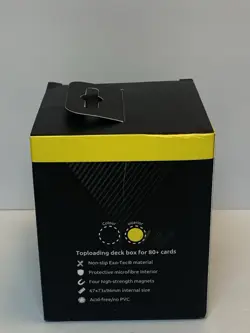 Vault X Exo-Tec Toploading Deck Box 80+ Card Capacity ~ Black & Yellow ~ NEW - Image 3