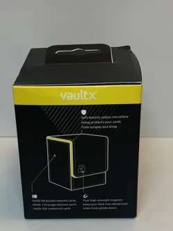 Vault X Exo-Tec Toploading Deck Box 80+ Card Capacity ~ Black & Yellow ~ NEW - Image 4