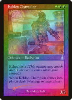 Keldon Champion FOIL Urza's Destiny HEAVILY PLD Red Uncommon MAGIC CARD ABUGames - Image 1