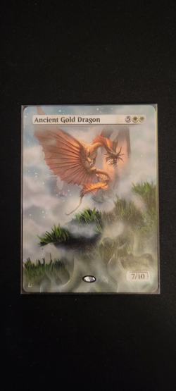 MTG ALTER: Ancient Gold Dragon, by Lur Altered. Extension alter, foiling spray - Image 1