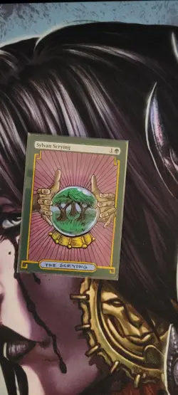 MTG ALTER: Sylvan Scrying, by ShawnMAlter. Full art alter/tarot style - Image 1