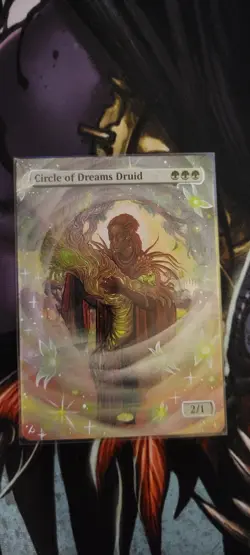 MTG ALTER: Circle of Dreams Druid, by Lur Art. Full art alter/foiling layer - Image 1