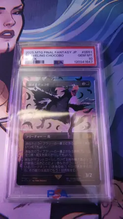 MTG Traveling Chocobo (Black Neon Foil) (Japanese) 0551 - PSA Gem Mint 10 - Image 1