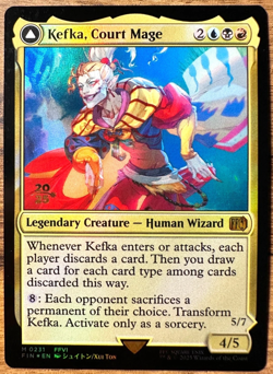 MTG Final Fantasy Prerelease Promo Foil Kefka, Court Mage (NM) - Image 1