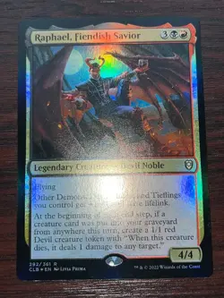 1x FOIL RAPHAEL, FIENDISH SAVIOR - Baldur's Gate - MTG - Magic the Gathering - Image 1