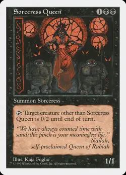 Sorceress Queen 5th Edition HEAVILY PLD Black Rare MAGIC GATHERING CARD ABUGames - Image 1