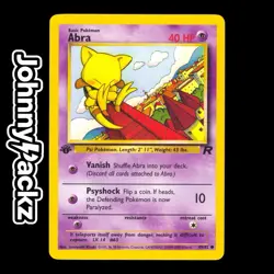 Pokemon TCG - Abra 49/82 - Team Rocket 1st Edition Card (NM) - Image 1