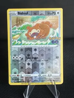 Pokemon GO Bidoof (Peelable Ditto) Reverse Holo English 059/078 NM PSA - Image 1