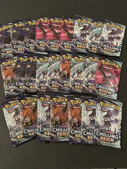 25 Pokemon Sword & Shield Chilling Reign Booster Packs Factory Sealed NEW - Image 1