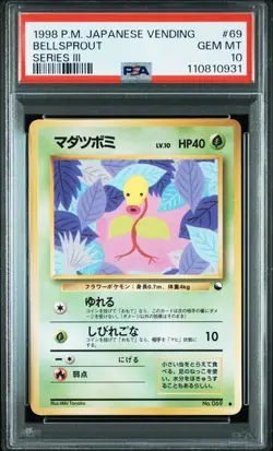 PSA 10 Pokemon 1998 Japanese Vending Series 3 Bellsprout #69 - Image 1