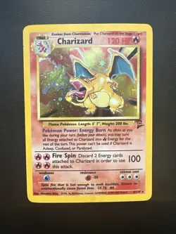 Charizard 4/130 HP Played Base Set 2 2000 Pokemon Card Holo Rare Holofoil - Image 1