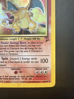 Charizard 4/130 HP Played Base Set 2 2000 Pokemon Card Holo Rare Holofoil - Image 5
