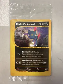 Pokemon Rocket's Sneasel 5 Winner Gold Stamped Best Of Game Promos Seal Pack - Image 1