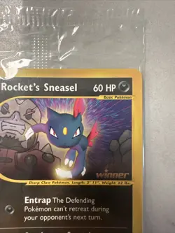 Pokemon Rocket's Sneasel 5 Winner Gold Stamped Best Of Game Promos Seal Pack - Image 3