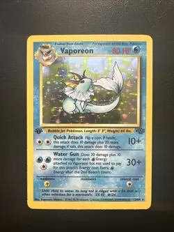 Pokemon Vaporeon 12/64 Jungle Holo 1st Edition - Image 1