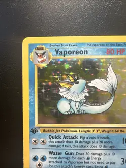 Pokemon Vaporeon 12/64 Jungle Holo 1st Edition - Image 2