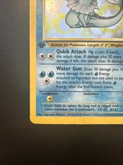 Pokemon Vaporeon 12/64 Jungle Holo 1st Edition - Image 4