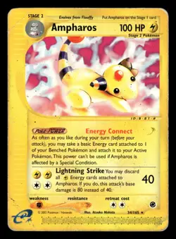 Ampharos 34/165 Non-Holo Rare Expedition Pokemon Card - Image 1