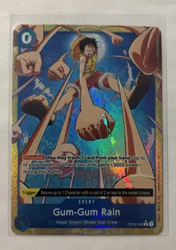 One Piece TCG Gum-Gum Rain OP02-068 (Alternate Art) The Best Volume 2 Foil MINT - Image 1