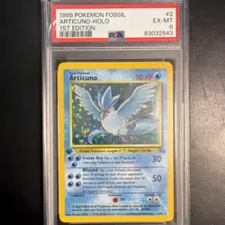 Pokemon Card 1st Edition Articuno - Fossil Set No. 2/62 - PSA 6 EX-MT - Holo - Image 1