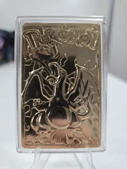 Vintage 1999 Pokemon Charizard 23K Gold-Plated Trading Card - Image 1