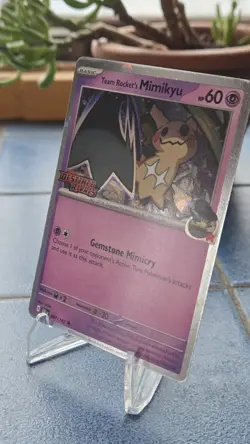 Pokemon Team Rocket's Mimikyu Stamped Prerelease Promo Card 087/182 - Nm - Image 3