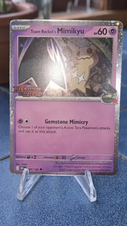 Pokemon Team Rocket's Mimikyu Stamped Prerelease Promo Card 087/182 - Nm - Image 4
