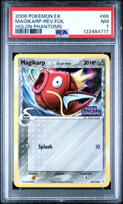 Pokemon Card Magikarp 69/110 Reverse Holo Foil Holon Phantoms PSA 7 NM - Image 1