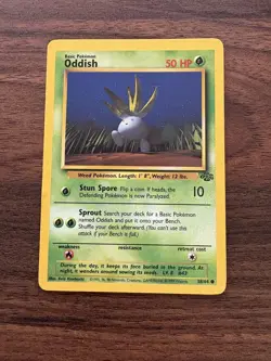 Pokemon Cards Oddish 58/64 UNLIMITED Jungle WOTC Common LP - Image 1