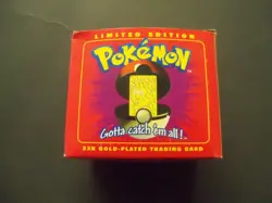 1999 POKEMON BURGER KING POKEBALL JIGGLYPUFF 23K GOLD PLATED TRADING CARD SEALED - Image 2