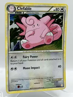 Clefable 3/123 Heart Gold Soul Silver Holo Rare 2010 Vintage Pokemon TCG Card - Image 2