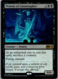 #91 Demon of Catastrophes Core Set 2019 Rare Foil - Image 1