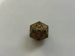 Magic the Gathering MTG Kaldheim KHM Gold Oversized Spindown Die Dice D20 - Image 1