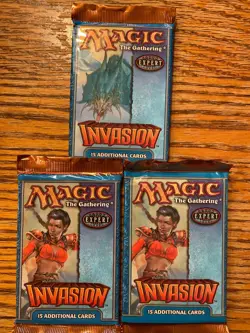 Invasion X (3) Sealed Booster Pack Mtg Magic English - Image 1
