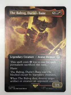 LTR Lord of Rings 405 The Balrog Durin's Bane borderless non-foil scene rare MTG - Image 1