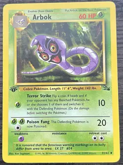 Arbok 31/62 Pokemon TCG WOTC Base Set Fossil Uncommon MINT NM - Image 1