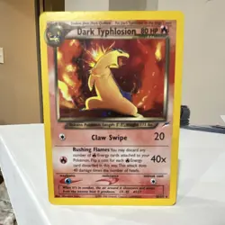 Pokemon Dark Typhlosion Neo Destiny Holo Rare 10/105 80 HP English TCG Card 2002 - Image 1