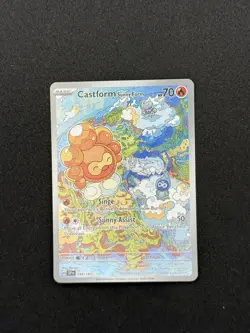 Pokemon TCG Castform Sunny Form Illustration Surging Sparks 195/191 - Image 1